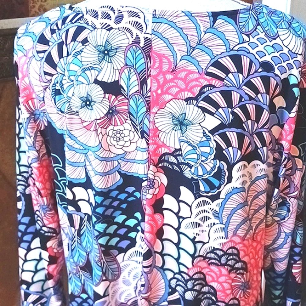 MSK Multi-Colored 3 Ring Mid-Sleeve Super Cute Dress Size XL - Picture 4 of 10